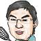 Caricature Drawing 076 - Man playing badminton