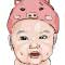 Caricature Drawing 121 - Baby in Piglet style